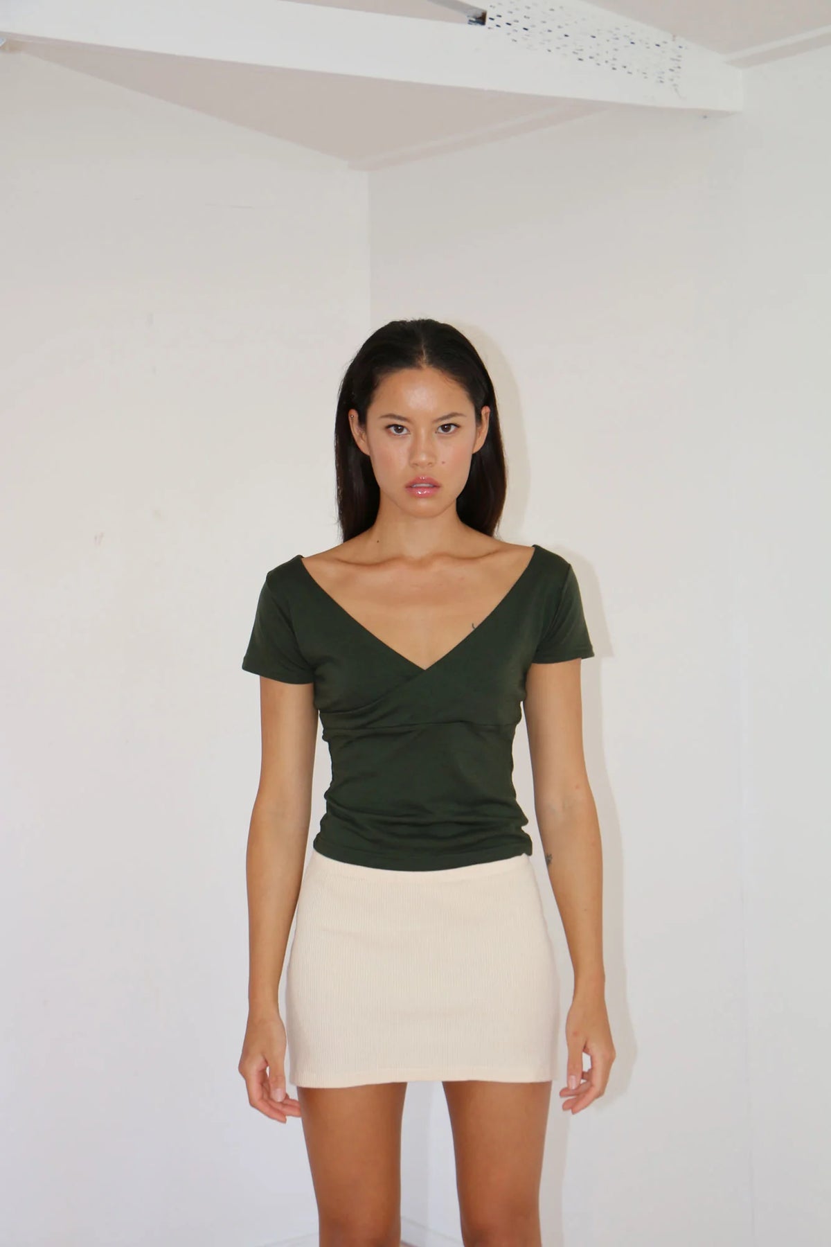 Gia cotton mini skirt - coconut