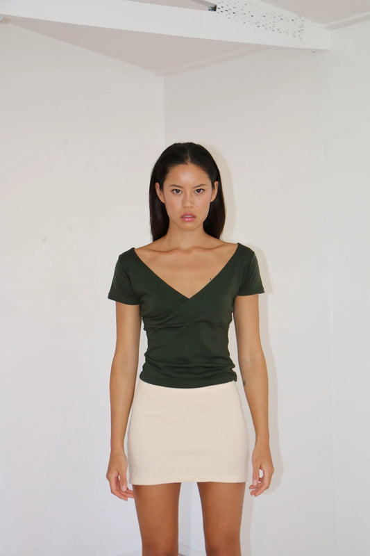 Gia cotton mini skirt - coconut